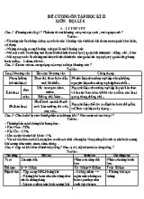 Đề cương ôn tập học kì II môn Địa lí 6
